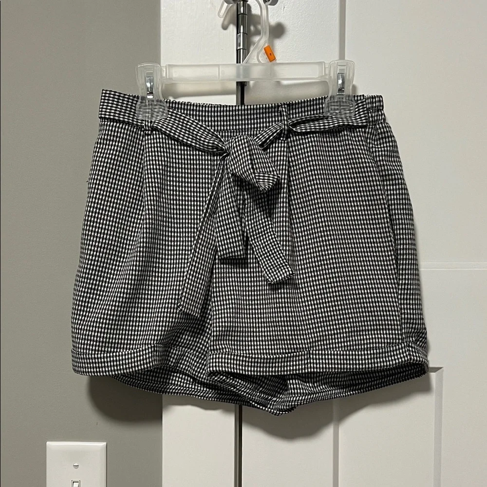 Sienna Sky High Waist Black and White Gingham Shorts